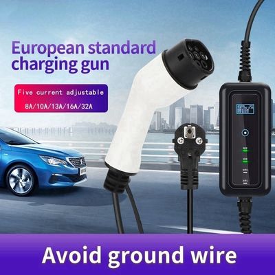 Accueil Type 2 32A 7KW Station de recharge de véhicule électrique portable avec câble de 5 m et sortie 3,5KW