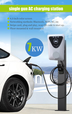 Commercial portable Wallbox EV chargeur avec 5m câble de charge et 7kW puissance de sortie