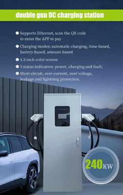 Station de recharge en courant continu à double connecteur de 240 kW pour la recharge de véhicules électriques