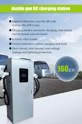 Chargeur électrique de véhicule électrique à courant continu 160 kW Double connecteur Station de charge à courant continu