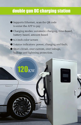 Chargeur de voiture 120KW double connecteur Station de recharge en courant continu pour la recharge rapide des voitures électriques